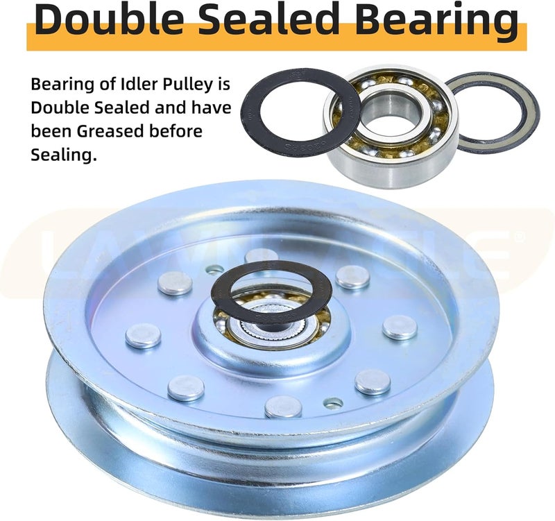LANEAGLE 756-04129B Idler Pulley 4.25 Replaces Troy Bilt Pulley 753-08171 Idler Pulley Kit, Cub Cadet 756-04129 Idler Pulley 756-04129, 756-04129C, 753-08068 for Cub Cadet RZT50 Idler Pulley - Image 5